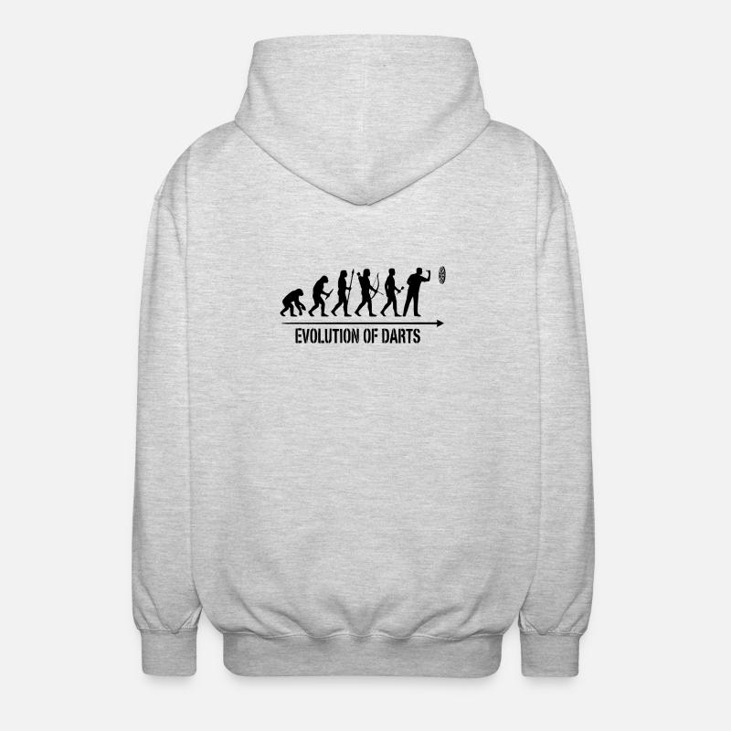 Darts Evolution Hoodie, Socks, Mug, Top - Unisex Hooded Jacket - light heather grey