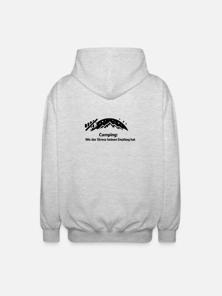 Bergsonne Minimalgrafik - Unisex Kapuzenjacke - Hellgrau meliert