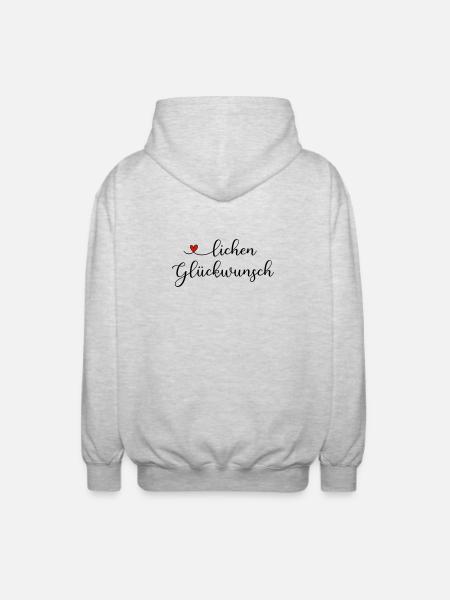 herzlichen Glückwunsch - Unisex Kapuzenjacke - Hellgrau meliert