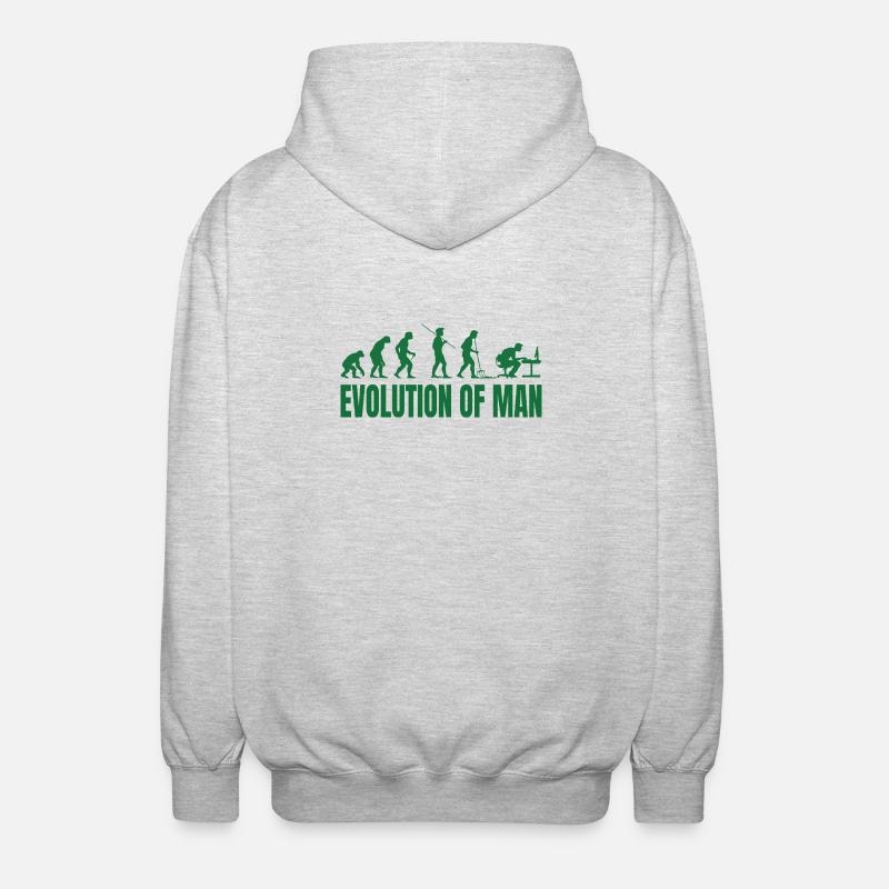 Evolution of Man Programmierer IT - Unisex Kapuzenjacke - Hellgrau meliert