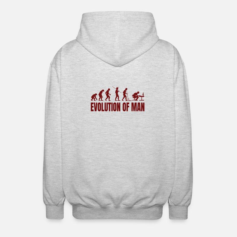 Computer PC Evolution Computer Scientist Programmer - Unisex Hooded Jacket - light heather grey