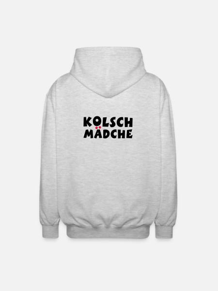 Kölsch Mädche - Ein Mädchen aus Köln - Unisex Kapuzenjacke - Hellgrau meliert