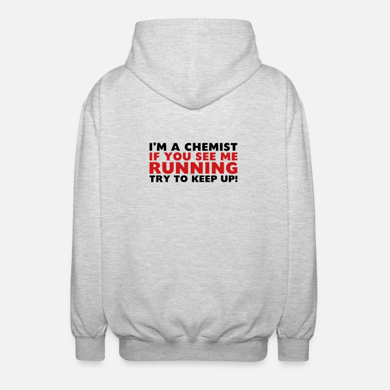 Chimiste en cours d'exécution - Veste à capuche unisexe - gris clair chiné
