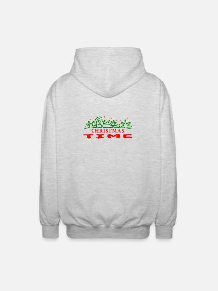 Christmas Time, Christmas, Christmas tree - Unisex Hooded Jacket - light heather grey