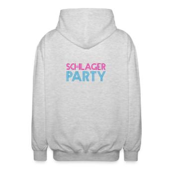 SCHLAGER PARTY Schlagermusik Schlager - Unisex Kapuzenjacke - Hellgrau meliert - Hinten - AI Model Male 185 light (185cm)