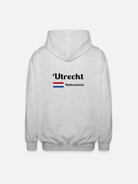 Utrecht, Netherlands- Stylish prints - Unisex Hooded Jacket - light heather grey