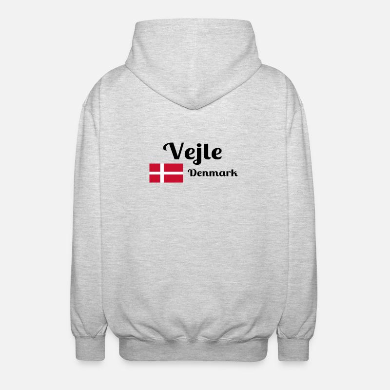 Vejle Danemark - Imprimés élégants - Veste à capuche unisexe - gris clair chiné