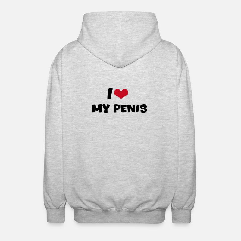 I love - Unisex Kapuzenjacke - Hellgrau meliert