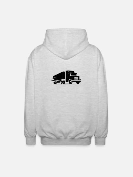 Truck Logo - Unisex Hooded Jacket - light heather grey