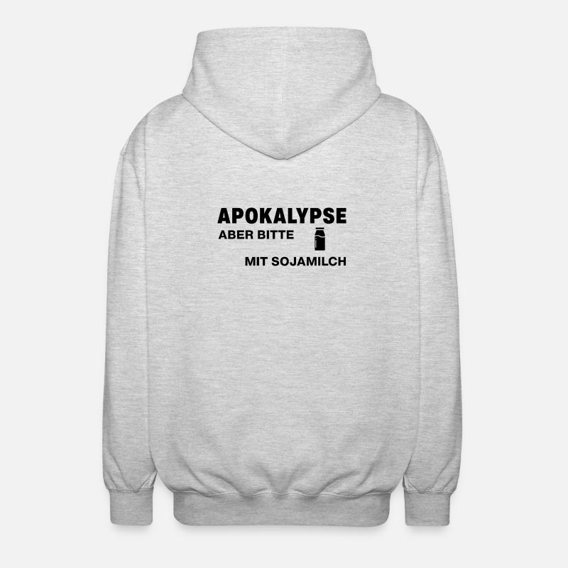 Apokalypse – aber bitte mit Sojamilch - Unisex Kapuzenjacke - Hellgrau meliert
