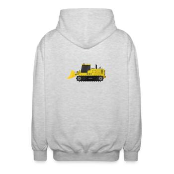 Bulldozer - Unisex Hooded Jacket - light heather grey - Back - AI Model Male 185 light (185cm)