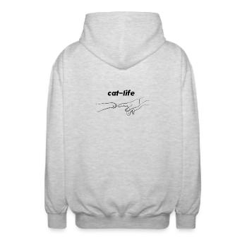 CAT LIFE - Veste à capuche unisexe - gris clair chiné - Dos - AI Model Male 185 light (185cm)