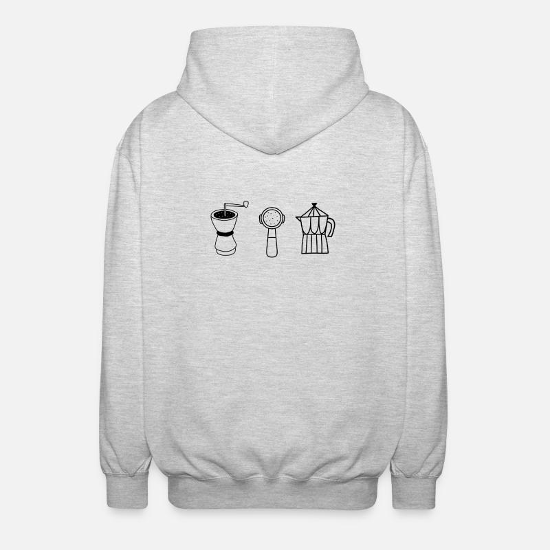 Coffee evolution - Unisex Hooded Jacket - light heather grey