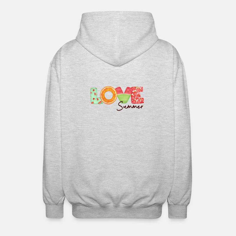 Ich liebe den Sommer - Unisex Kapuzenjacke - Hellgrau meliert