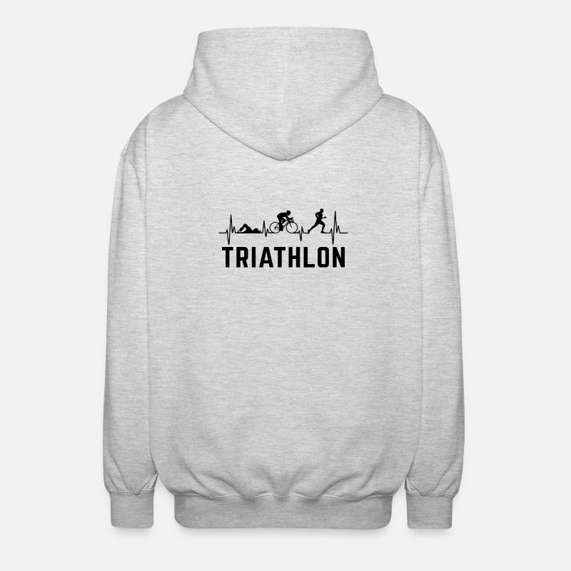 triathlete battement de coeur triathlon - Veste à capuche unisexe - gris clair chiné