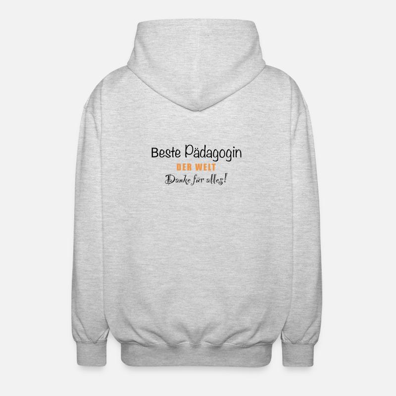 Beste Pädagogin der Welt - Unisex Kapuzenjacke - Hellgrau meliert