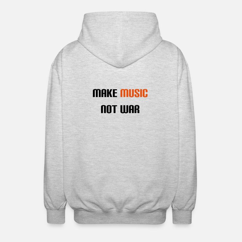 Make Music Not War (V) - Unisex Kapuzenjacke - Hellgrau meliert