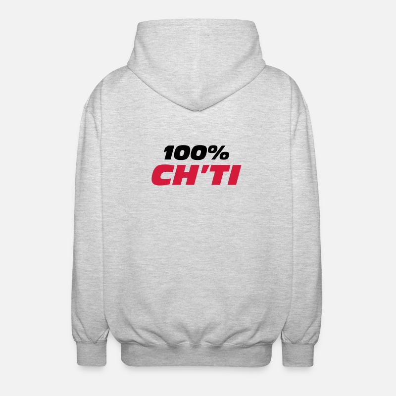100% Ch'ti - Veste à capuche unisexe - gris clair chiné