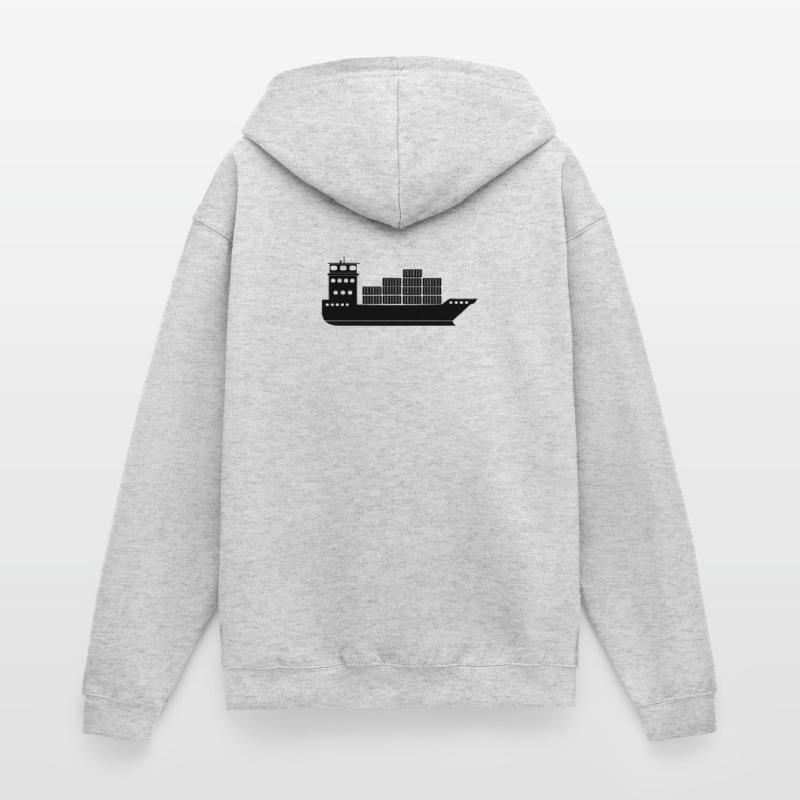 Seecontainerschiff oder Boot mit Containern Unisex Kapuzenjacke