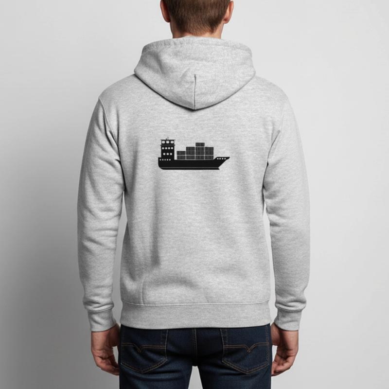 Seecontainerschiff oder Boot mit Containern Unisex Kapuzenjacke