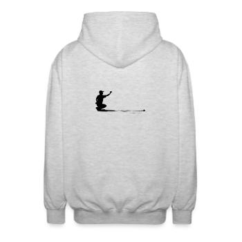 PETANQUE - Unisex Kapuzenjacke - Hellgrau meliert - Hinten - AI Model Male 185 light (185cm)
