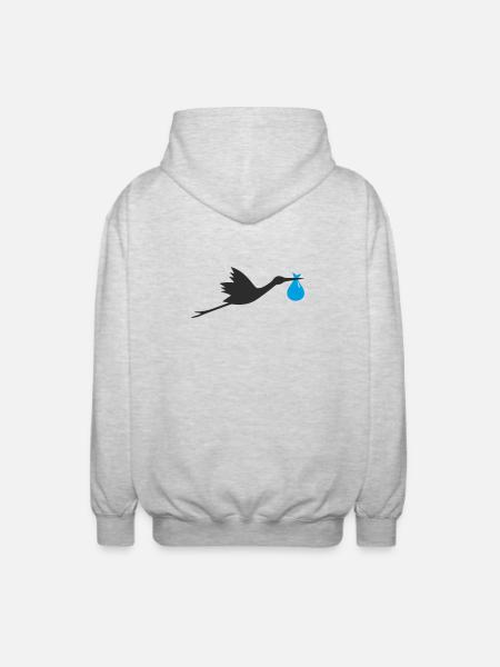 Klapperstorch Baby Junge - Unisex Kapuzenjacke - Hellgrau meliert