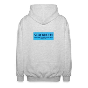 Stockholm Glittering City Design - Unisex Hooded Jacket - light heather grey - Back - AI Model Male 185 light (185cm)