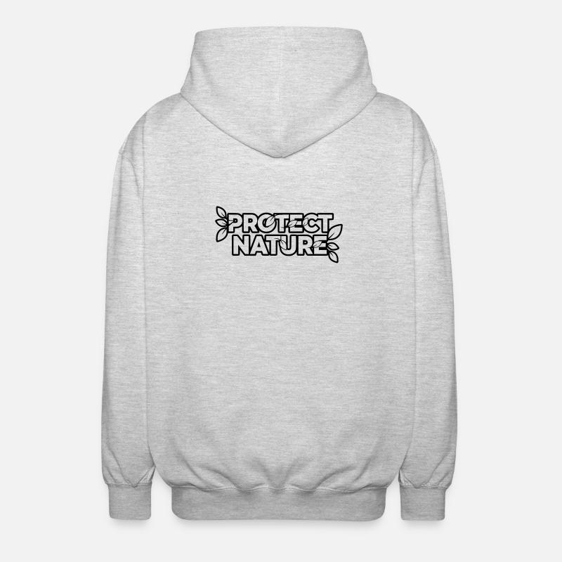 Protect Nature | Umweltschutz Statement Vektor - Unisex Kapuzenjacke - Hellgrau meliert