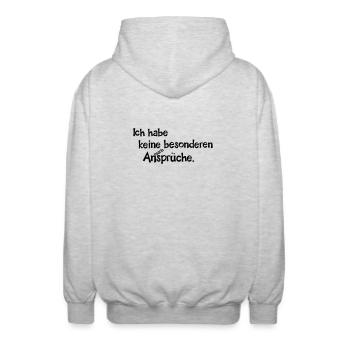 keine besonderen Anmachsprueche - Unisex Kapuzenjacke - Hellgrau meliert - Hinten - AI Model Male 185 light (185cm)