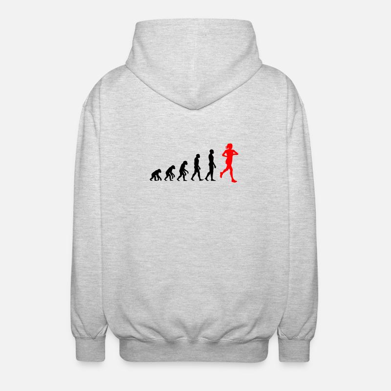 EVOLUTION RUNNERIN POWER! JOGGERIN LÄUFERIN FIT - Unisex Kapuzenjacke - Hellgrau meliert