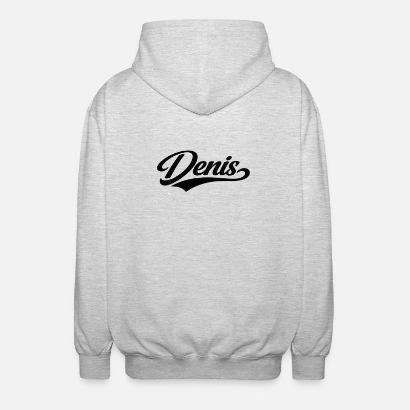 Nom Denis : premier nom de famille - Veste à capuche unisexe - gris clair chiné