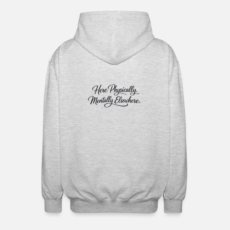 Sarcasm here, physical, mental, funny elsewhere - Unisex Hooded Jacket - light heather grey