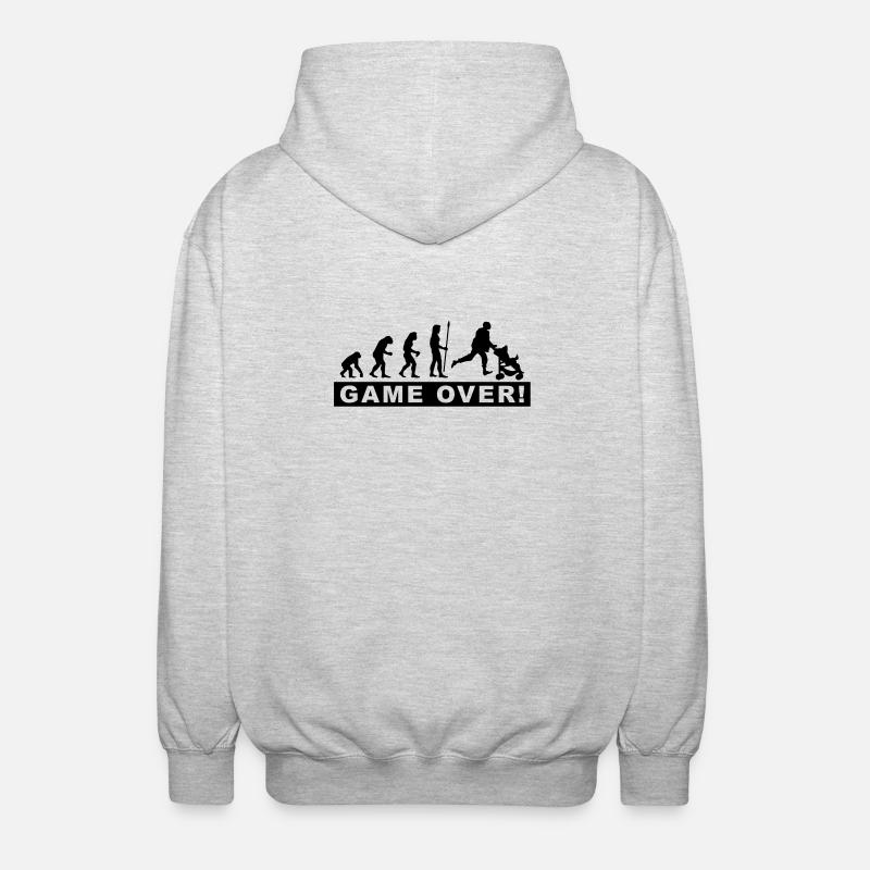 evolution_daddy - Unisex Kapuzenjacke - Hellgrau meliert