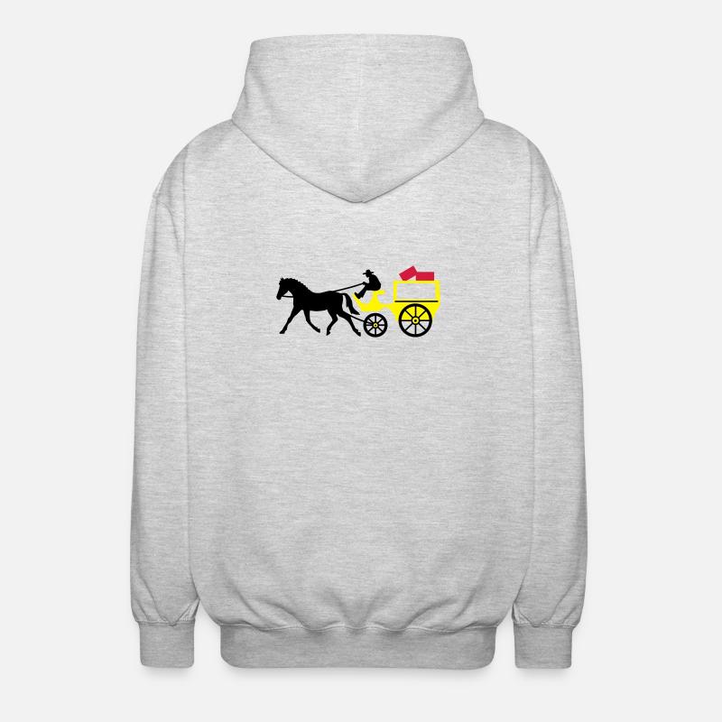 postkutsche post transport - Unisex Kapuzenjacke - Hellgrau meliert