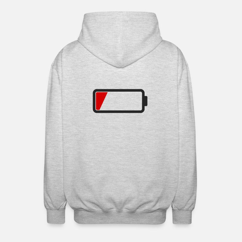 battery empty - Unisex Hooded Jacket - light heather grey