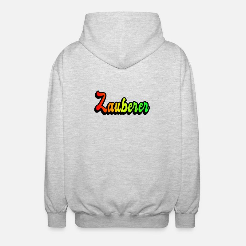 Zauberer Regenbogen Design - Unisex Kapuzenjacke - Hellgrau meliert