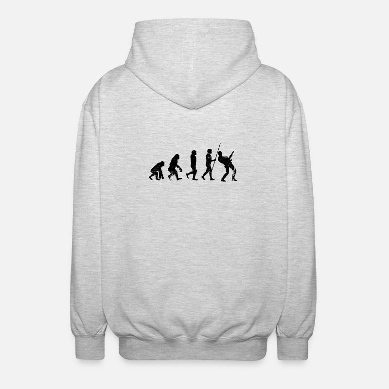 Evolution guitar player - Unisex Hooded Jacket - light heather grey