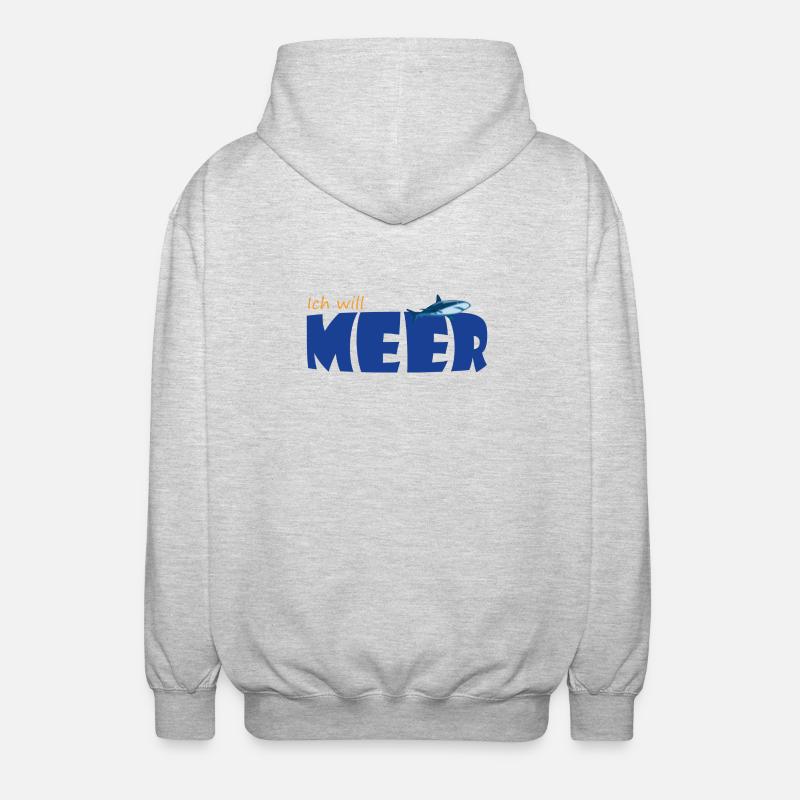 ICH WILL MEER - Unisex Kapuzenjacke - Hellgrau meliert