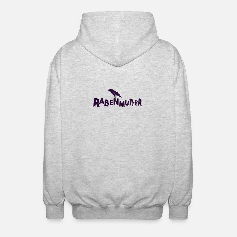 Rabenmutter - Mutter - Mama - Mami - Rabe - Unisex Kapuzenjacke - Hellgrau meliert