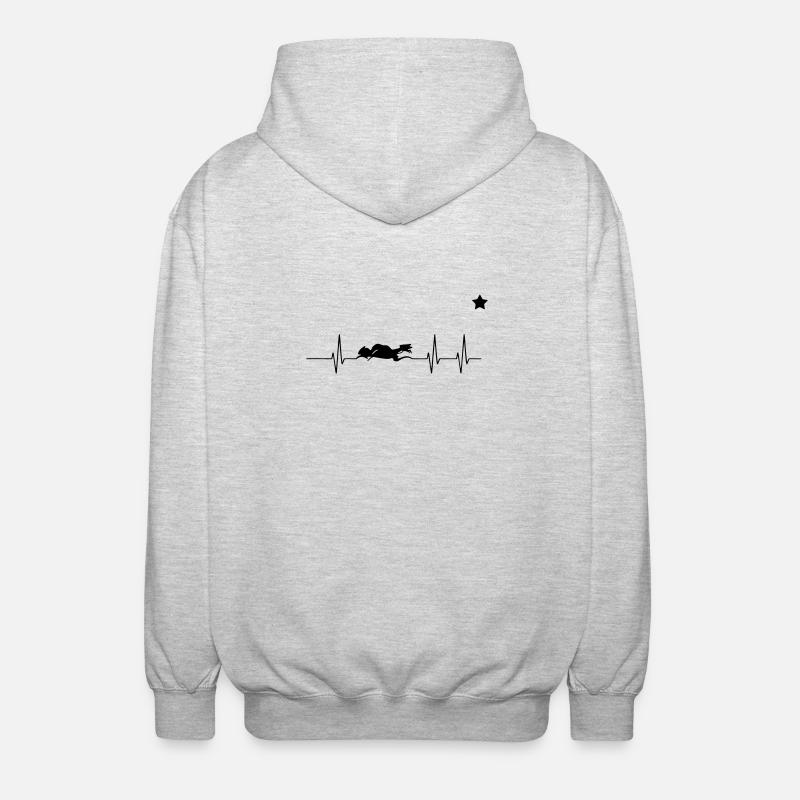 mottorad herz - Unisex Kapuzenjacke - Hellgrau meliert