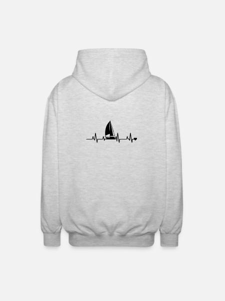 segelboot - Unisex Kapuzenjacke - Hellgrau meliert