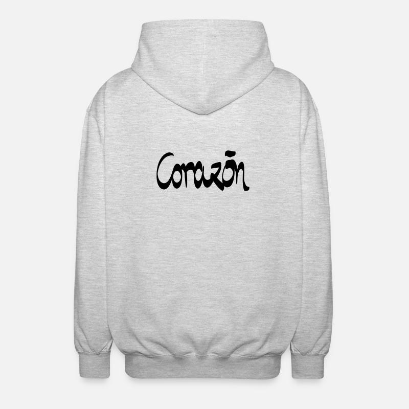 Cœur de Corazon. - Veste à capuche unisexe - gris clair chiné