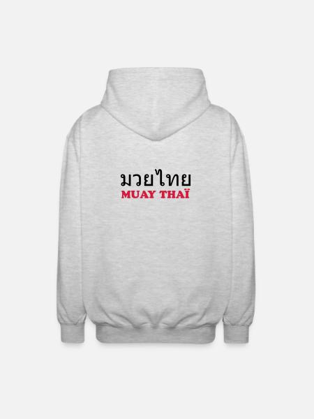 Muay Thai - Veste à capuche unisexe - gris clair chiné