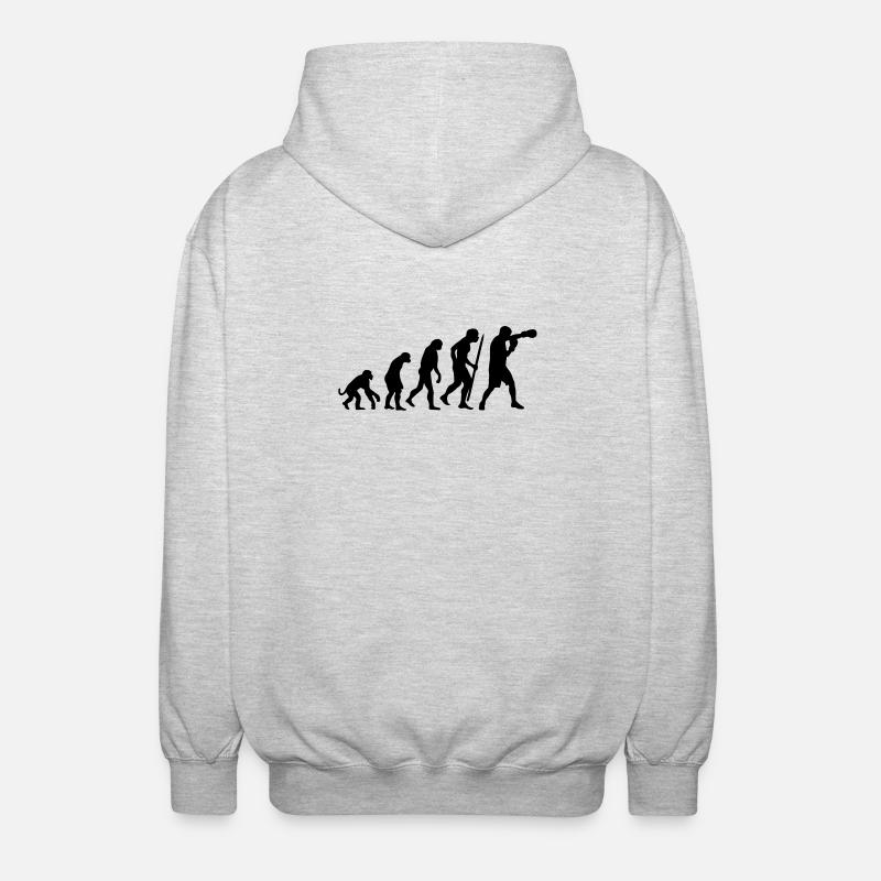 Evolution de la boxe - Veste à capuche unisexe - gris clair chiné