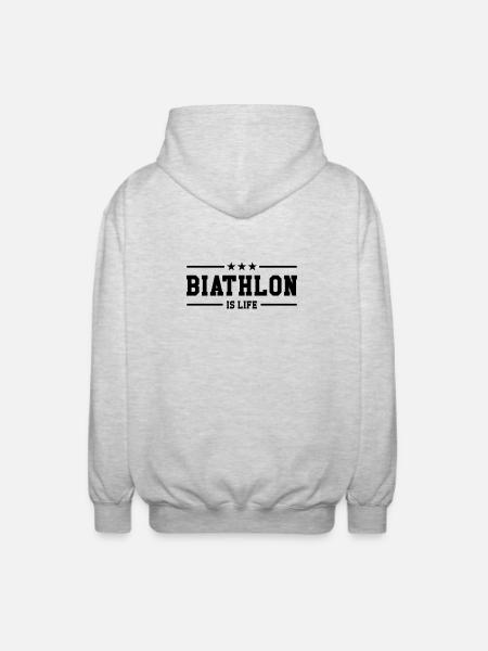 Biathlon is life - Unisex Hooded Jacket - light heather grey