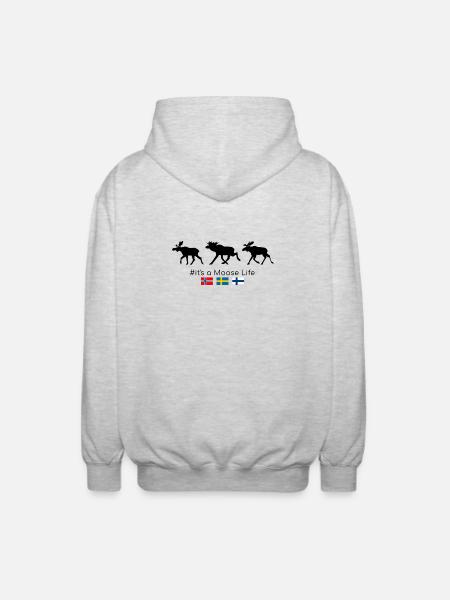 Å se elg i Skandinavia - Unisex-hettejakke - lysgrå melert