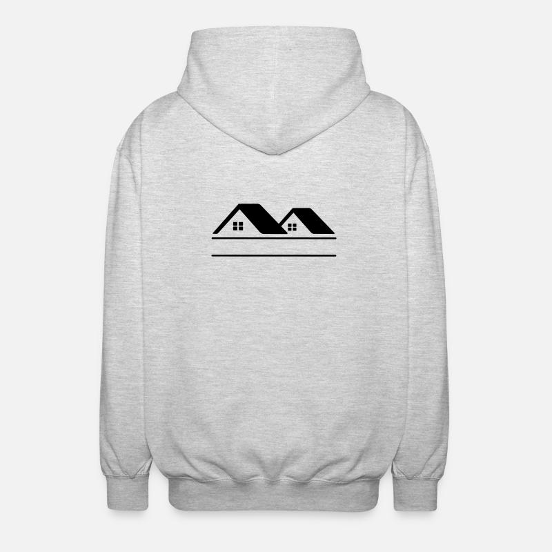 Häuser-Textbanner - Unisex Kapuzenjacke - Hellgrau meliert