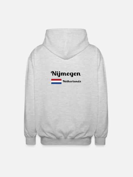 Nimègue, Pays-Bas - Imprimés élégants - Veste à capuche unisexe - gris clair chiné