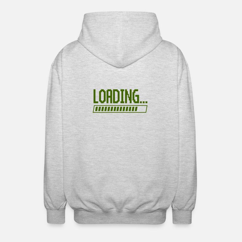 Loading Bar Pixel Design - Unisex Hooded Jacket - light heather grey
