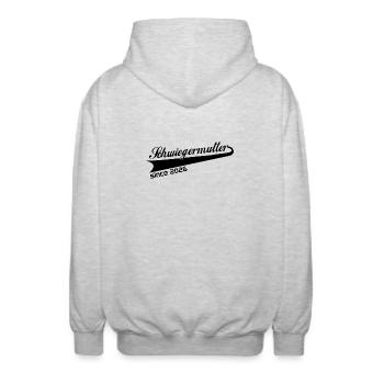 schwiegermutter 2026, beste schwiegermutter ever - Unisex Kapuzenjacke - Hellgrau meliert - Hinten - AI Model Male 185 light (185cm)